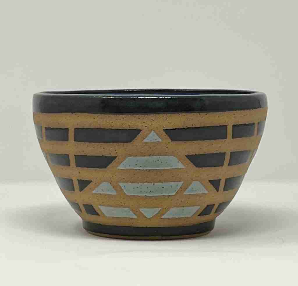 Three Color Striped Bowl